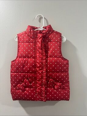 Kids Headquarters Red Polka Dot Puffer Vest